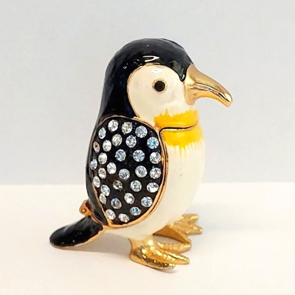 Waltz & F Enameled Trinket Box With Rhinestone Pre-owned - Picture 1 of 9